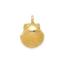 10k Yellow Gold Scallop Shell Pendant Camino Symbol Spiritual Travel Jewelry