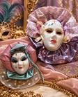 Vintage 1997 ANCO Venetian Mardi Gras Masquerade Masks – Set of 2