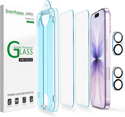 Amfilm Onetouch Screen Protector for Iphone 17 6.3'' 2025 + Camera Lens Protecto