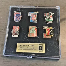 Delta Airlines Wings & Dreams II Olympic Pin Set London Tokyo Munich