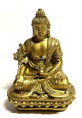 Feng Shui Goldener Medizin-Buddha Figur  Glücksbringer Gesundheit Harmornie Deko