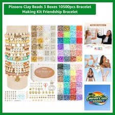 Clay Beads 3 Boxes 10500pcs Bracelet Making Kit Friendship Bracelet