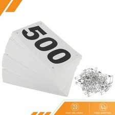 Running Bib Numbers 7"x4" 1-500 Waterproof Race Competitor Numbers White