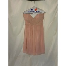 Donna Morgan Peach Pink Silk Chiffon Strapless Sweetheart Cocktail Dress 4