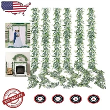 Durable Faux Eucalyptus Garland 6 Strands 5.6ft UV Resistant Wedding Decor