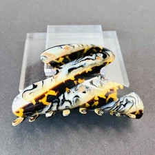 Vtg 1990s FRENCH ATELIER Marbled Lucite Hair Clip - Large 3.75” - France