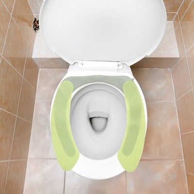 Green Heated Toilet Seat Cushion Heating Pad For Bathroom Comfortable PU Flannel