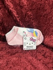 Hello Kitty No-Show Socks Package of 6 Socks Size 6-10.5 Multi Color Pattern.