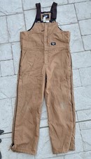 Walls Blizzard Pruf Insulated Bib Overalls Duck Canvas Tan Large 38-40