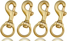 3-1/4 Inch Heavy Duty Solid Brass Swivel Bolt Snap Hooks 7/8 Inch Swivel Eye ...