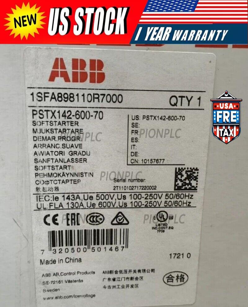 ABB PSTX142-600-70 Soft Starter PSTX142-600-70 New in Box Fast Shipping 1pcs