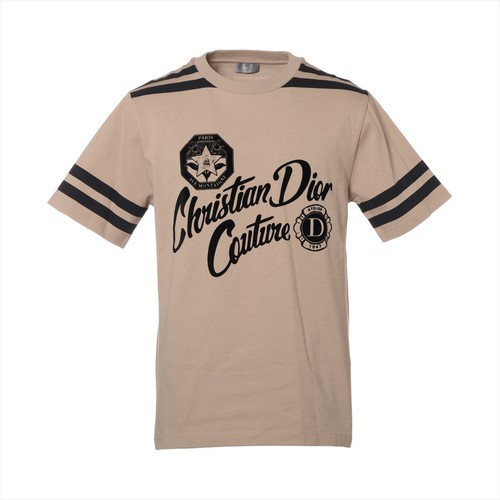 Dior Cotton T-shirt S Men's Black × Brown couture print 483J636B0554