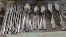 Vintage Insico Stainless Flatware Woodlore 6 Place Settings +, 42 Pcs Total
