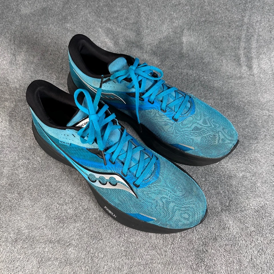 Saucony Ride 15 Mens Running Shoes Turquoise Blue PWRRUN Sz 10.5 US - Image 2 of 4