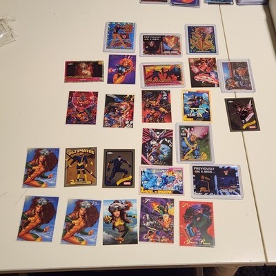 25 COMIC CARDS - 6 Rogue, 6 Cyclops, 4 Gambit, 6 Jean Grey, 3 Wolverine 