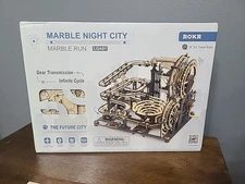 DIY 3D Moving Gears Wood Puzzle - Marble Night City Marble Run - 294 pcs  Sealed