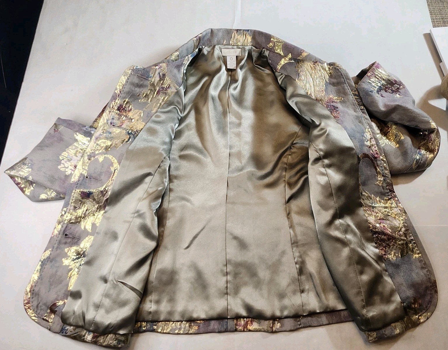 Chico’s Multicolor Jacket Blazer Button-Up Metall… - image 9