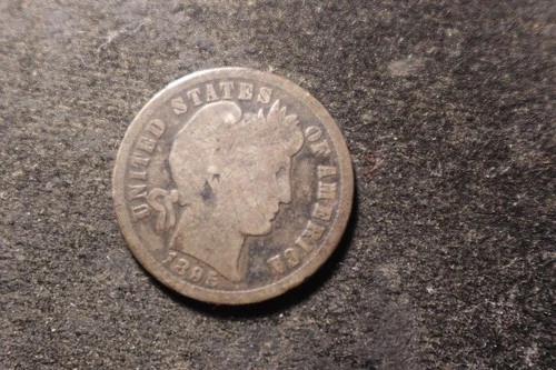 1895-O VG Detail Barber Dime FULL RIMS both sides See Description WCO