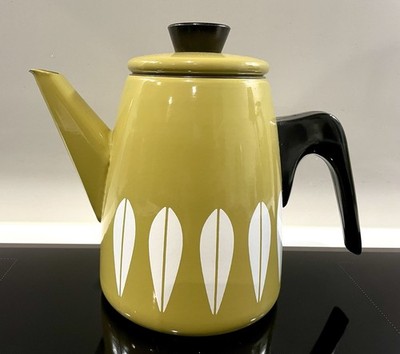 Cathrineholm Norwegen - Vintage grüne Emaille Lotus 1,5 Liter Tee-/Kaffeekanne - sehr guter Zustand