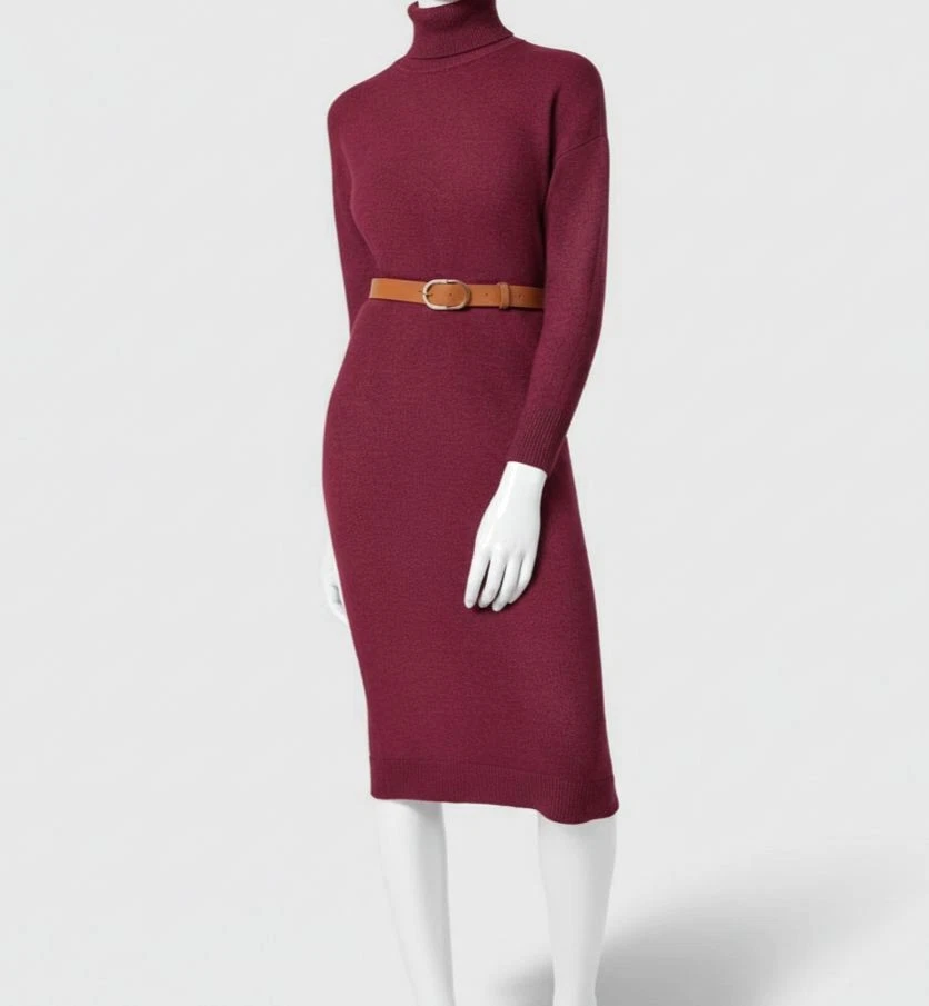 chinese dress ladies Long Sleeve Turtleneck Bodycon Mini Dress main image 1
