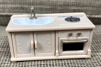 Sylvanian Families Calico Critter Kitchen Sink Oven Stove Combo Brown Unit Only