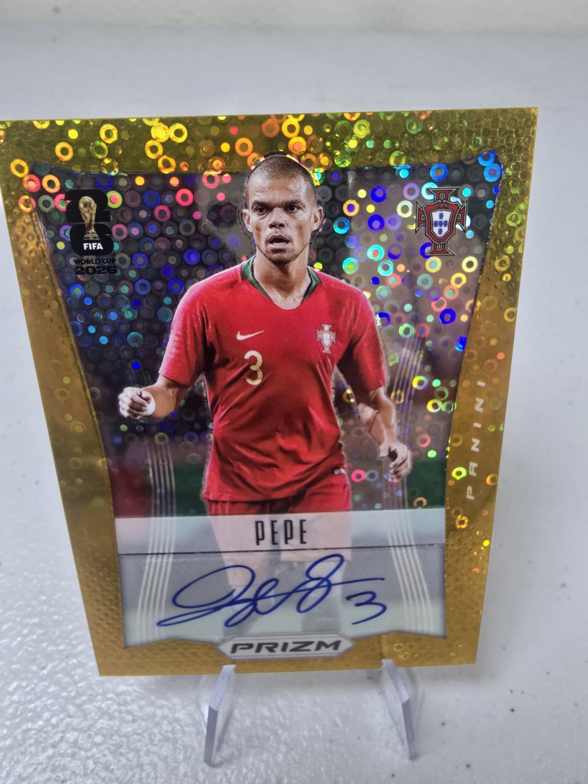 2026 Panini Prizm FIFA World Cup PEPE Breakaway Gold Auto 7/10 Portugal *READ 