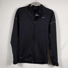 Nike Men's Black Performance Jacket. Fleece Lines. Size Small. Reflective lines