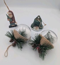 Rustic Country Christmas Ornaments Lot Of 4