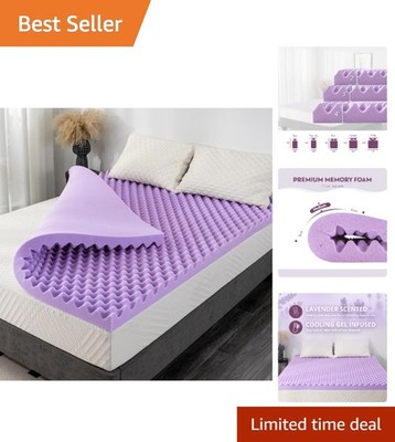 3-Inch Twin Cooling Gel Memory Foam Topper - Improves Sleep Quality and Comfort