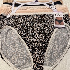 Gloria Vanderbilt Women's Microfiber Hi Cut Brief Underwear Panties 5 Pair Large