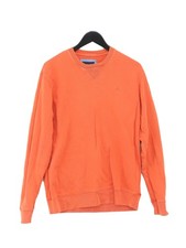 Crew Clothing Men's Jumper M Orange 100 Cotton Crew Neck Pullover