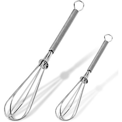 Mini Wire Whisks Set of 2 Portable Stainless Steel Small Whisk Egg Beater with