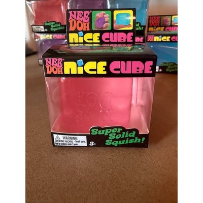 Schylling NeeDoh Nice Cube Pink Super Solid Squish Fidget Stress Toy NEW