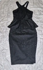 Trina Turk Dynamix Cut Out Dress Floral Cuts Women's Size 4 Black Halter