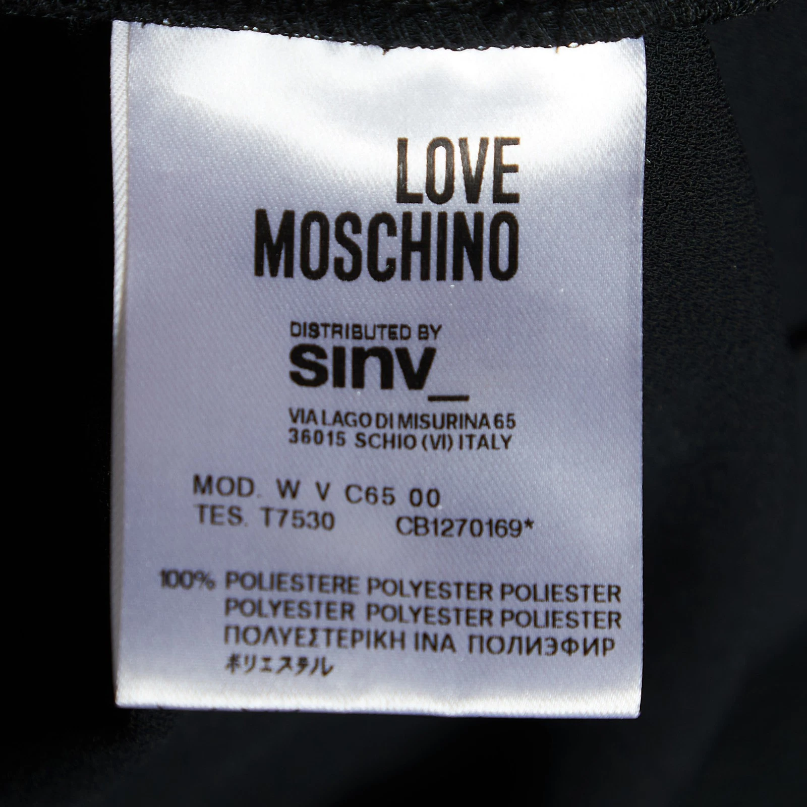 Abito senza maniche Love Moschino nero crepe a pieghe M