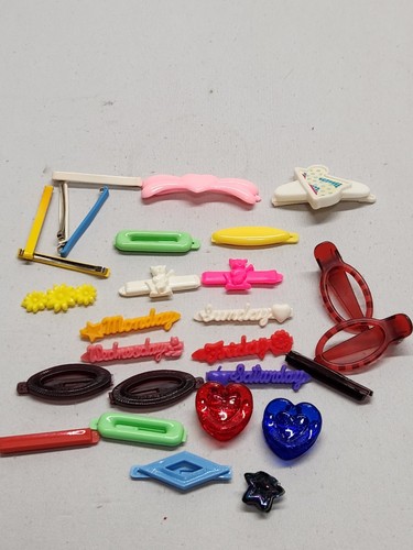 Vintage Lot Childs Hair Barrettes Animals Heart Bars - Sets and Singles