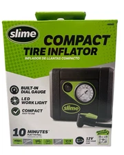 Slime 40060 Compact 12V Portable Car Air Compressor/ Tire Inflator Black