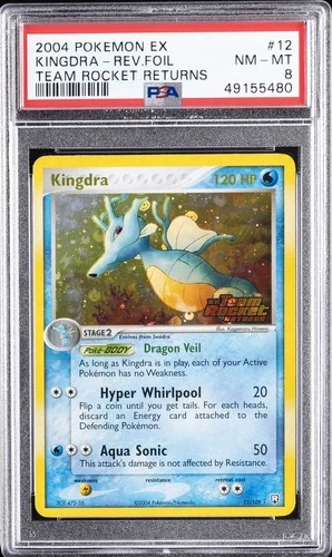 2004 POKEMON EX TEAM ROCKET RETURNS #12 KINGDRA-REVERSE FOIL PSA 8