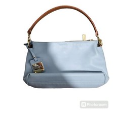Valentina Italia Sky Blue Leather Shoulder Bag