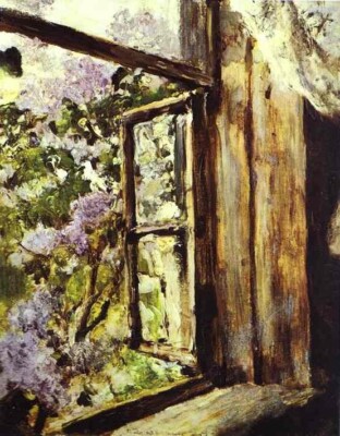 Dream-art Oil painting Open-Window-Lilacs-Study-1886-Valentin-Serov-oil-painting
