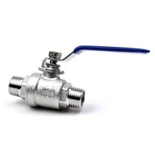 Metal Pipe Ball Valve Male Thread Straight Ports Stainless Steel Sanitary Tools
