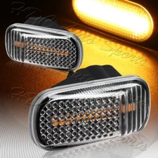 For 2001-2009 Honda Civic Black/Clear Amber LED Turn Signal Side Marker Lights