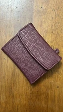 Julia Buxton Women's Burgundy Color Mini Trifold Wallet