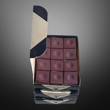 3 One Dozen Boxes Plum Silver Cup Pool Cue Stick Chalk Cubes - 36 Cubes
