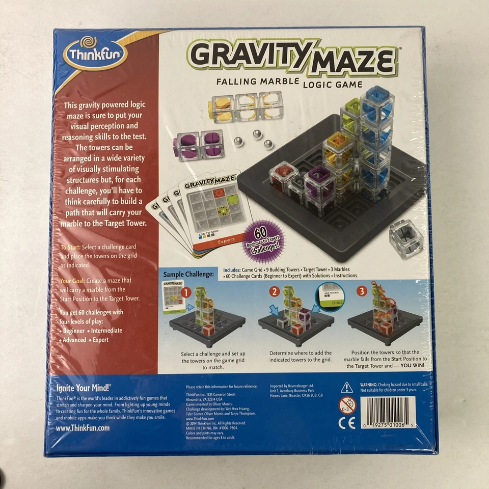 Thinkfun Gravity Maze Falling Marble Logic Brain Game For Ages 8 & Up New Sealed - Image 2 of 4