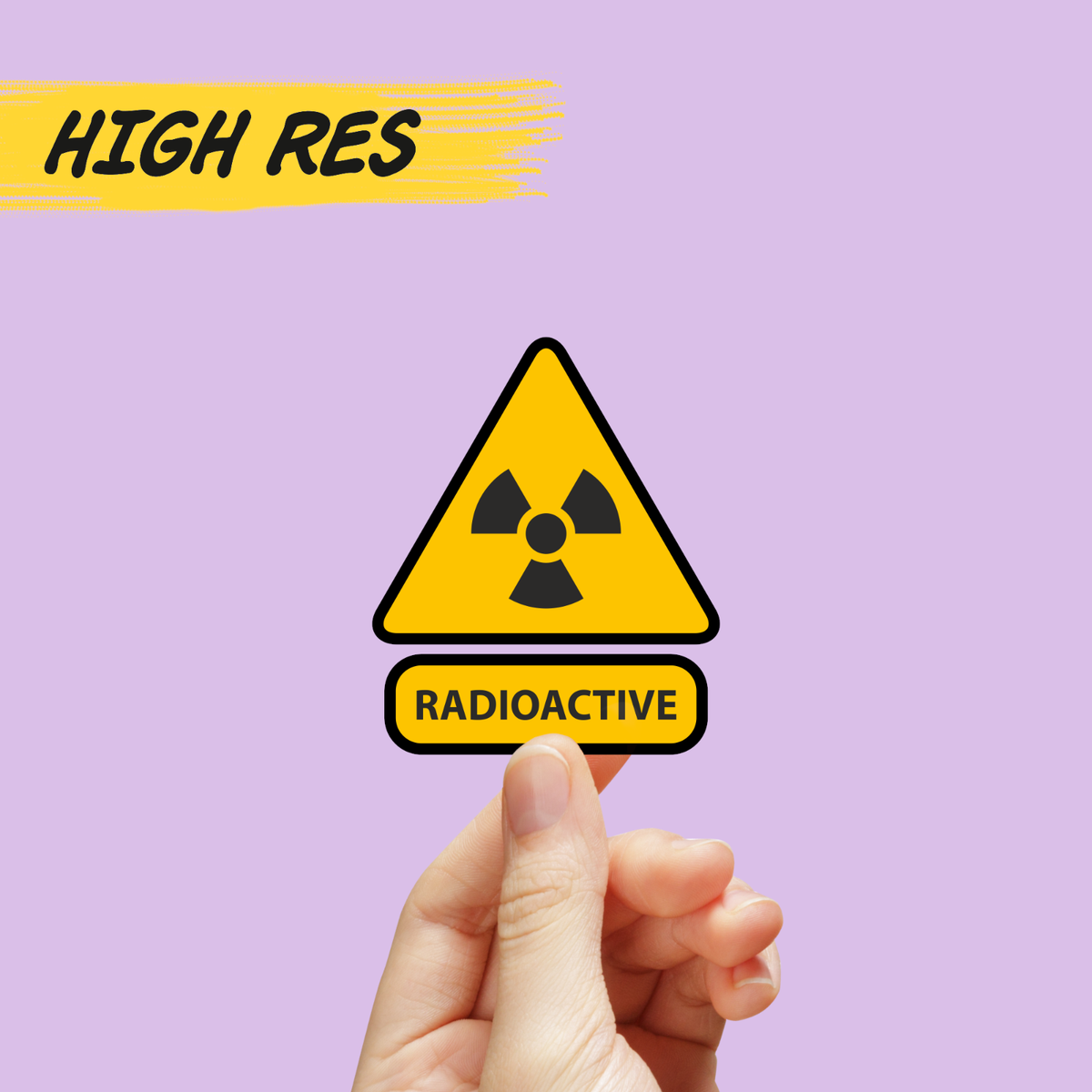 Radioactive warning sign sticker - parody warning sticker label