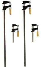 4 Piece Steel Bar Clamps- Two 6" & Two 30" Ratcheting Quick Release Clutch Style