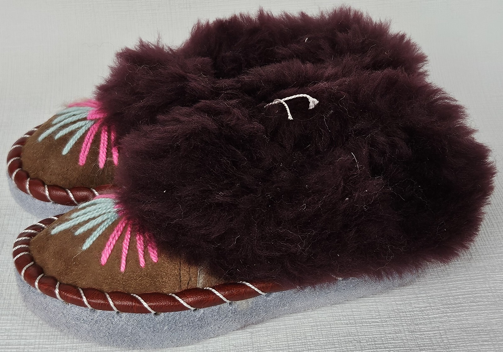 APL PELLICCIA DI AGNELLO PANTOFOLE calde taglia 29 NUOVE pelliccia di agnello pelle fatte a mano