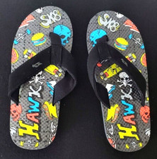 TONY HAWK SKATER BOARD BOYS FLIP FLOPS, (S) 1/2 MED