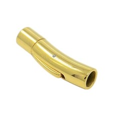 Stainless Steel Golden Bayonet snap in clasp 2mm hole 25X4mm Gold ION Plating